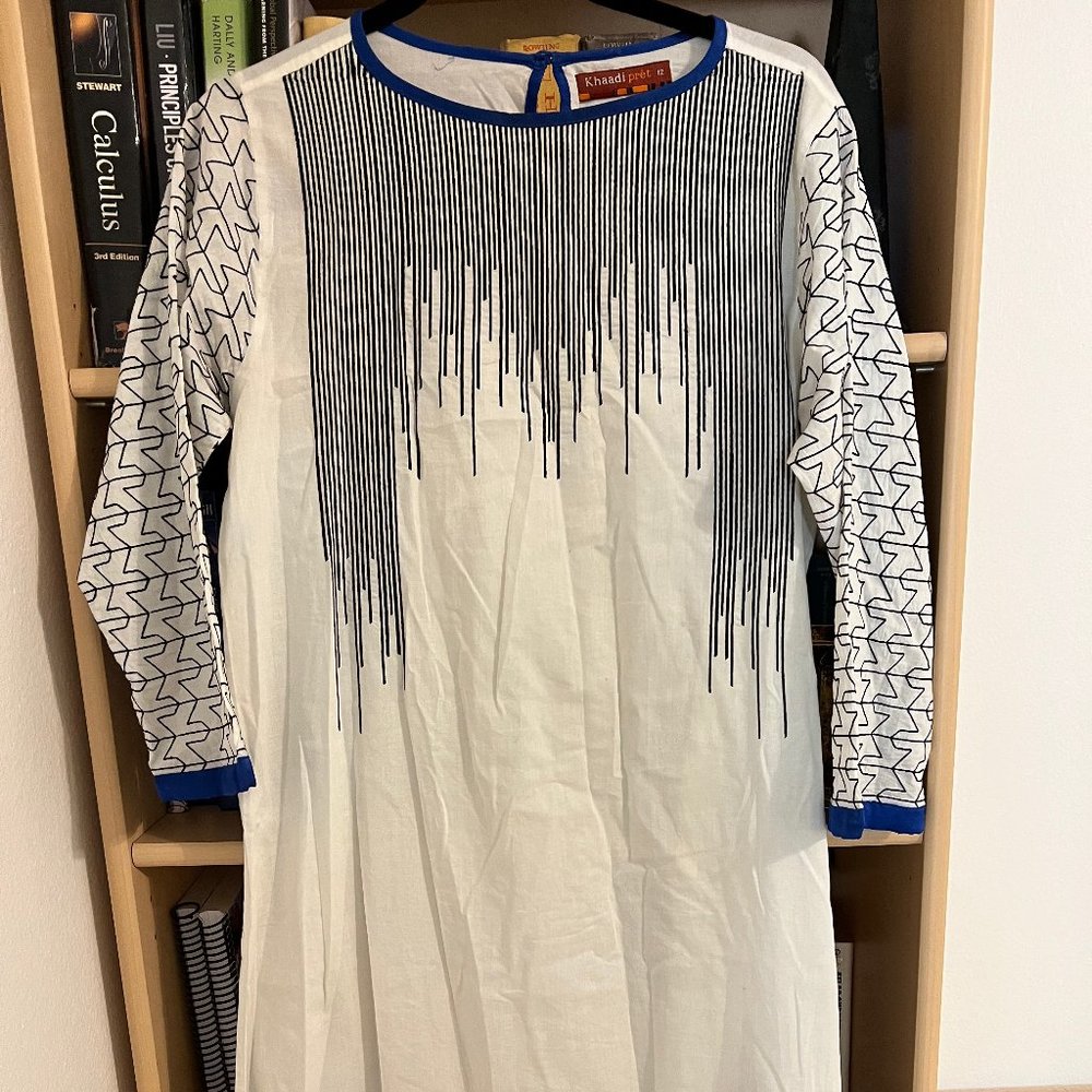 Cotton silk kurta with embroidery